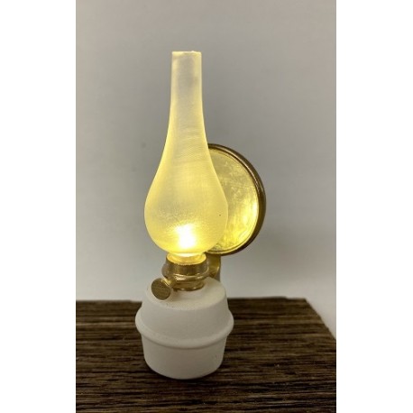 Lampada a petrolio bassa con riflettore - per statue cm 20  - 3,5 V